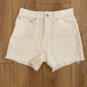 Madewell white jean shorts
